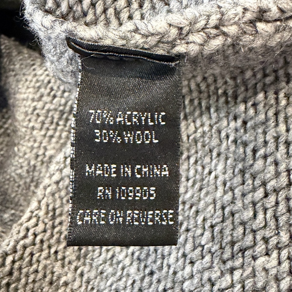 Vintage Inspired Gray Wool Blend Double Breasted Pea Coat Shaggy Collar Medium - Picture 12 of 12